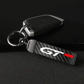 Высококачественный автомобильный брелок из углеродного волокна, кожаные автомобильные брелоки, держатель для автомобильных аксессуаров Peugeot GT