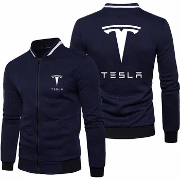 2023 Новая мужская куртка Tesla, весна-осень, модная спортивная одежда с длинным рукавом, повседневные мужские толстовки с капюшоном на молнии