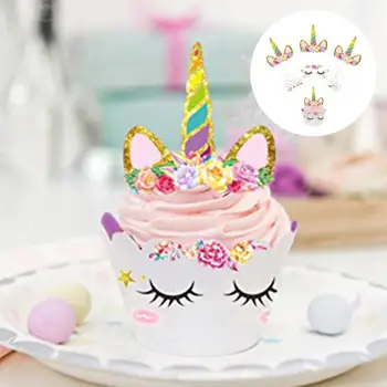12 Комплектов бумажных стаканчиков для кексов, Топперы с цветочным принтом, украшение для торта на день рождения, вкладыши для кексов, инструмент для выпечки