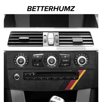 BETTERHUMZ для BMW E60 Серии 5 2005-2010 Крышка панели компакт-дисков автомобиля Декоративная рамка Обертка из Алькантары Центральная консоль Аксессуары для интерьера