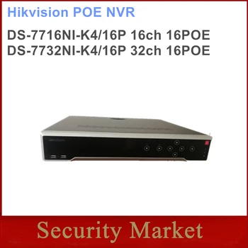 Оригинальная английская версия hikvision DS-7716NI-K4/16P DS-7732NI-K4/16P 16/32-канальный видеорегистратор 1.5U 16 PoE 4K