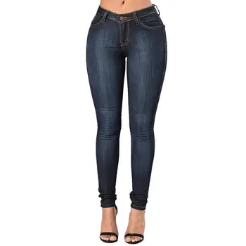 Модные низы, прочные женские брюки, облегающие облегающие джинсы-скинни с карманами