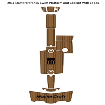 2011 Mastercraft X25 Платформа для плавания Кокпит Коврик для лодки EVA Пена Палуба из тикового дерева Коврик для пола самоклеящийся стиль SeaDek Gaterstep
