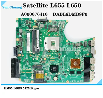 A000076410 Материнская Плата DABL6DMB8F0 для ноутбука Toshiba Satellite L655 L650 Материнская плата HM55 DDR3 512MB GPU 100% полностью протестирована