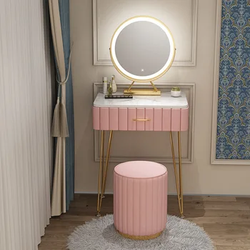 Скандинавский туалетный столик для спальни, современный минималистичный Мраморный туалетный столик класса Люкс для маленькой квартиры Принцессы, столик для макияжа, туалетный столик