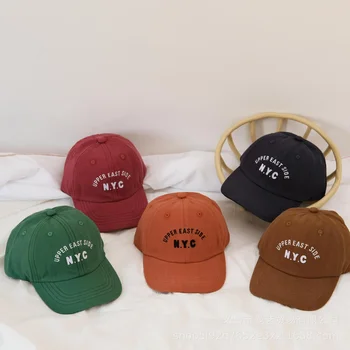 Детская кепка с надписью, Мягкая шляпа от солнца с большим краем, Весна и лето, бейсболки для родителей и детей, хлопковые кепки с солнцезащитным козырьком для девочек