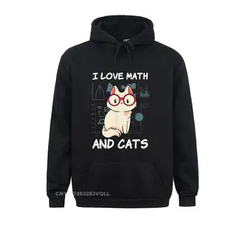 Крутые толстовки с длинным рукавом, женские свитшоты на День Благодарения, я люблю математику и дизайн кошек, Модная спортивная одежда