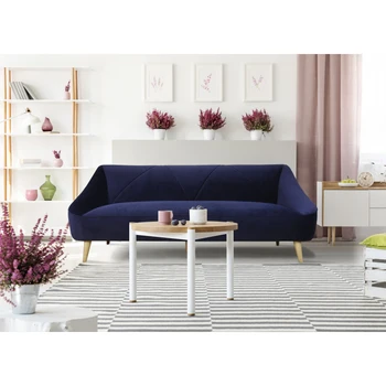 Роскошный и элегантный двуспальный бархатный диван с деревянными ножками, подходящий для спален и гостиных