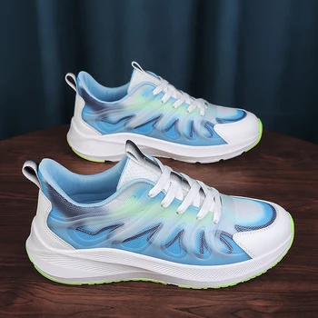 Трендовая мужская обувь для бега 2023 года, повседневные кроссовки большого размера 39-45, спортивные кроссовки для бега, сине-зеленые молодежные кроссовки для свободного бега