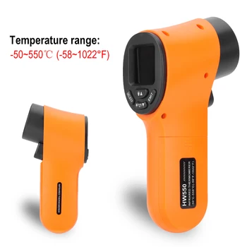 -50 ~ 550 ℃ Инфракрасный Термометр 12:1 Targrt Позиционирующий Бесконтактный Измеритель Температуры Цветной ЖК-Экран Цифровой Термометр