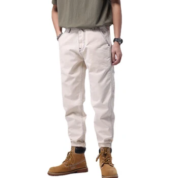 Высококачественные мужские джинсы High Street, свободные прямые брюки Ami Khaji, летний хлопковый тонкий повседневный комбинезон
