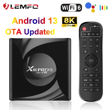 LEMFO Smart TV Box X88PRO 13 RK3528 8K OTA Обновленный Медиаплеер Android 13 Wifi6 4GB 64GB Телеприставка 100M Ethernet 2023