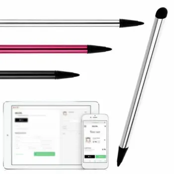универсальная емкостная сенсорная ручка двойного назначения, 1 шт., мини-стилус из легированного металла, устройство с емкостным экраном для мобильных телефонов и планшетов