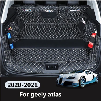 Кожаные коврики в багажник автомобиля для geely atlas 2020 2021, Защитный лоток от загрязнений, автомобильные ковры, коврики для багажника, подкладка для багажника