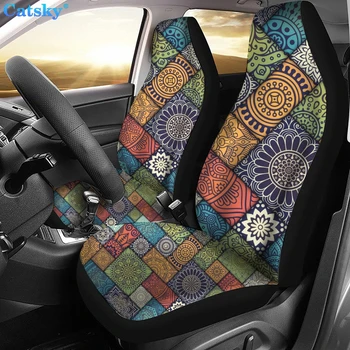 Чехлы для автомобильных сидений с принтом в этническом стиле, мандала, фон китайского дракона, несколько цветовых вариантов