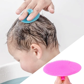 Силиконовая щетка-шампунь для купания младенцев, мягкая силиконовая детская щетка для душа, насадка для мытья волос, Массажные щетки для ванны