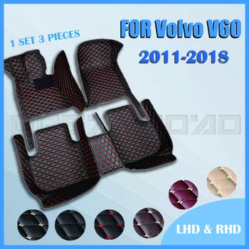 Автомобильные коврики для VOLVO V60 2011 2012 2013 2014 2015 2016 2017 2018 Пользовательские автоматические накладки для ног автомобильный ковер