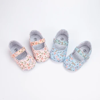 Детские модельные туфли KIDSUN для маленьких девочек, обувь принцессы с цветочным рисунком, хлопковая нескользящая обувь на плоской подошве, аксессуары для новорожденных