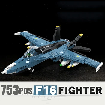 Креативные строительные блоки, истребитель F16, модель военного самолета, игрушка для сборки своими руками, кирпичи, самолет, игрушка-головоломка, подарки для мальчиков и взрослых