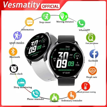 Для IOS Новые Смарт-часы Vesmatity GTR1 Поддерживают Мониторинг сердечного ритма на иврите Роскошные Часы Answer Call Dial Call Sport Smartband Watch